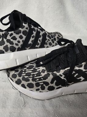 Adidas Black & White Leopard Knit Sneakers
